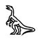 compsognathus dinosaur animal line icon vector illustration