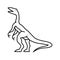 compsognathus dinosaur animal line icon vector illustration
