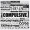 Compulsive word cloud collage, health concept background
