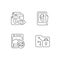 Computer activity monitoring linear icons set