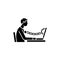 Computer addiction olor line icon. Computer-induced medical problem. Pictogram for web page, mobile app, promo.