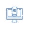 Computer advertising line icon concept. Computer advertising flat  vector symbol, sign, outline illustration.