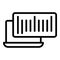 Computer barcode icon outline vector. Code scanner