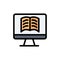 Computer, Book, OnTechnology  Flat Color Icon. Vector icon banner Template