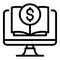 Computer book restructuring icon, outline style