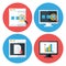 Computer Browser Technology Flat Circle Icons Set