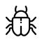 Computer bug outline icon. Software bug or program bug vector illustration