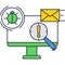 Computer bug virus fraud detection icon vector
