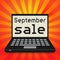 Computer, business concept with text September Sale