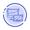 Computer, Business, Laptop, MacBook, Technology Blue Dotted Line Line Icon