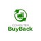 Computer buyback logo template. Electrical waste icon. Recycling old computers