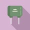 Computer capacitor icon flat vector. Component resistor