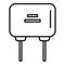 Computer capacitor icon outline vector. Component resistor