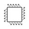 Computer chip CPU line icon isolated. Accessories for digital devices