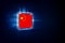 Computer chips over digital background with china flag. vector illustration