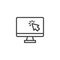 Computer click cursor line icon