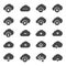 Computer cloud related gray icons