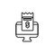 Computer commerce shopping line image icon