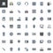 Computer components filled outline icons set