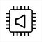Computer cpu icon vector. computer cpu with sound icon. outline style icon vector concept