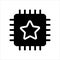 Computer cpu icon vector. computer cpu with star icon. solid style icon vector concept