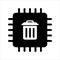 Computer cpu icon vector. computer cpu with trash icon. solid style icon vector concept