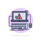 Computer, crash, error, failure, system Flat Color Icon Vector