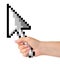 Computer cursor in hand