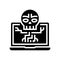 computer death programm glyph icon vector illustration