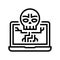 computer death programm line icon vector illustration