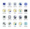 Computer desktop icons pack. Round home icon theme. UI element.