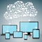 Computer Devices with Cloud Computing Icons