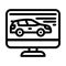 computer diagnostics of cars line icon vector illustration