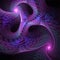 Computer digital fractal art, fantastic abstract shapes, interplanetary purple plasma