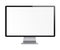 Computer display with white blank screen.