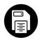 Computer, drive, floppy icon. Black vector sketch