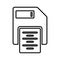 Computer, drive, floppy outline icon. Line vector design