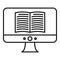 Computer ebook icon, outline style
