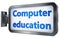 Computer education on billboard background