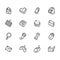 Computer element icon set on white background