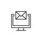 Computer email message line icon