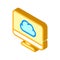 Computer files cloud storage isometric icon vector illustration