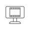 Computer, film ribbon icon. Simple line, outline vector elements of cinematography icons for ui and ux, website or mobile