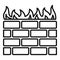 Computer firewall icon, outline style