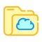 Computer folder cloud storage color icon vector illustration