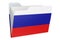 Computer folder icon with Russian flag. 3D rendering