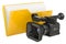 Computer folder icon with video camera, 3D rendering