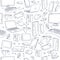 Computer game, device, social gaming vector sketch doodles seamless pattern