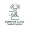 Computer games championship line icon, vector. Computer games championship outline sign, concept symbol, flat
