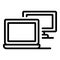 Computer garbage icon, outline style